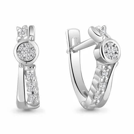 040076 Серьги из Серебра с бриллиантами