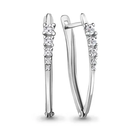 45579А Серьги из Серебра с фианитами из коллекции "Lady Style"