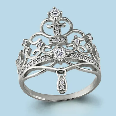 64254А Кольцо из Серебра с фианитами