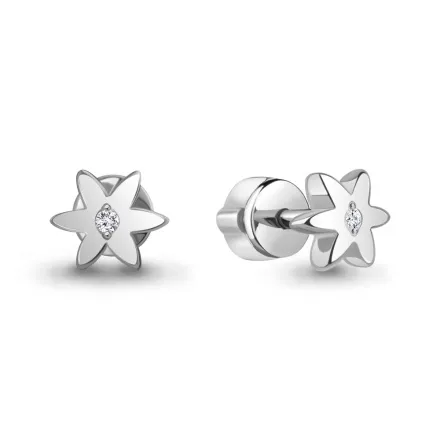 040343 Серьги из Серебра с бриллиантами