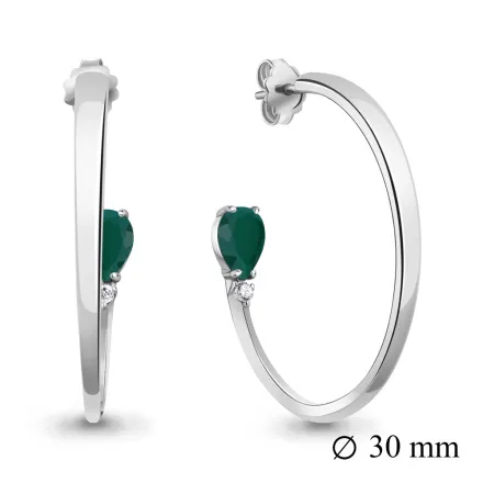4718209А Серьги из Серебра с агатами, фианитами