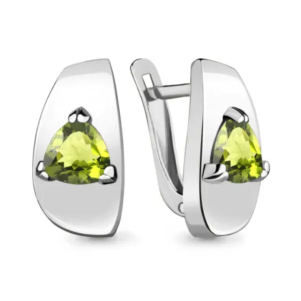 4753407 Серьги из Серебра с хризолитами