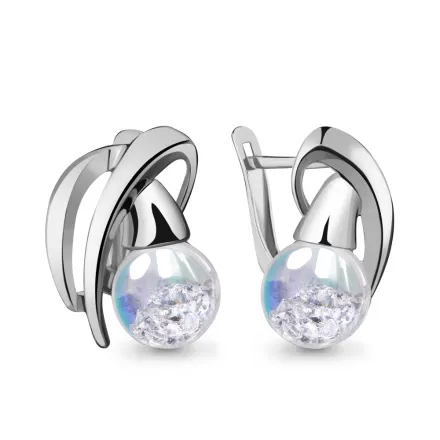 45391П Серьги из Серебра с стёклами из коллекции "French ball"
