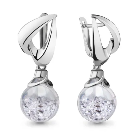 45389 Серьги из Серебра с стёклами из коллекции "French ball"
