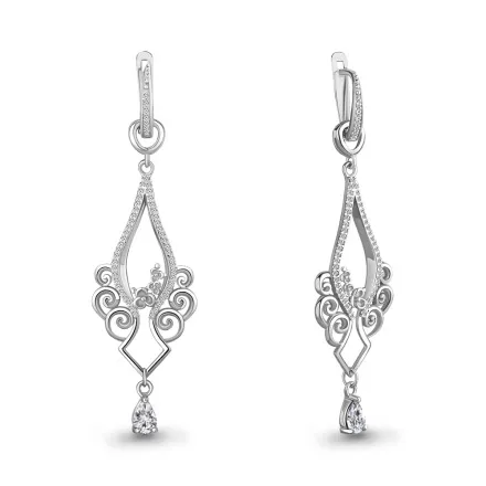 44522А Серьги из Серебра с фианитами