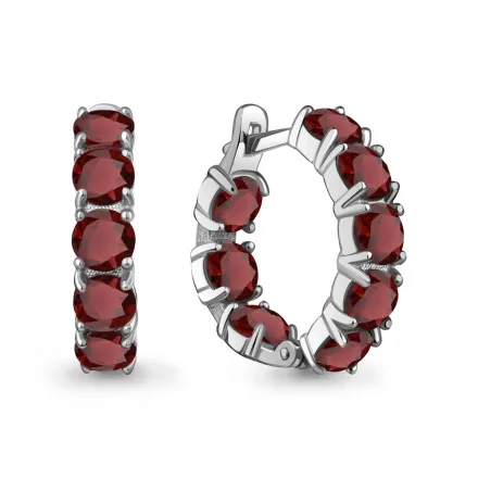 45002003 Серьги из Серебра с гранатами