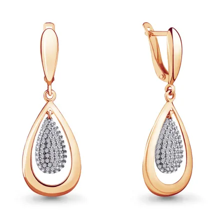 41307А Серьги из Золота с фианитами