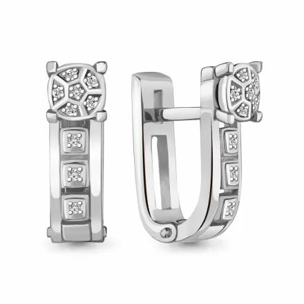 040072 Серьги из Серебра с бриллиантами