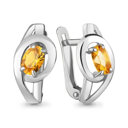 4754806 Серьги из Серебра с цитринами