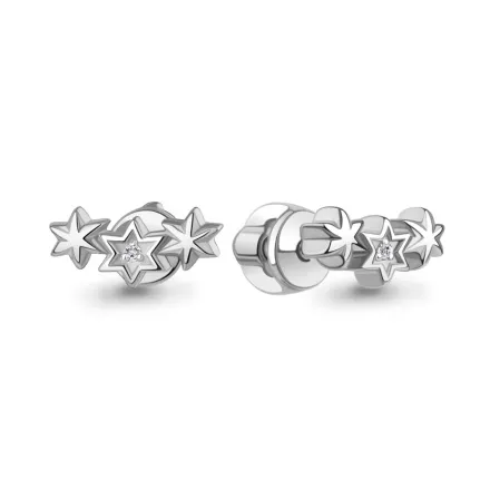 040351 Серьги из Серебра с бриллиантами