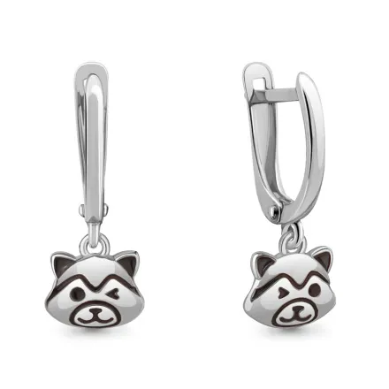 34097 Серьги из Серебра с эмалью из коллекции "Happy"