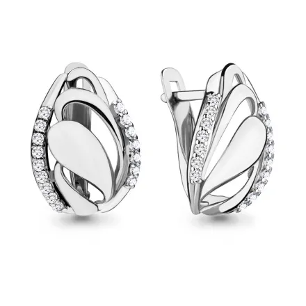 42137А Серьги из Серебра с фианитами