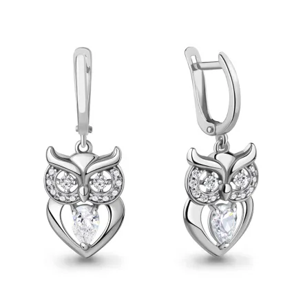 400357А Серьги из Серебра с фианитами