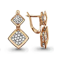 41677А Серьги из Золота с фианитами