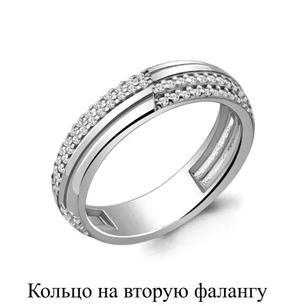 67501А Кольцо из Серебра с фианитами из коллекции "Foxy"