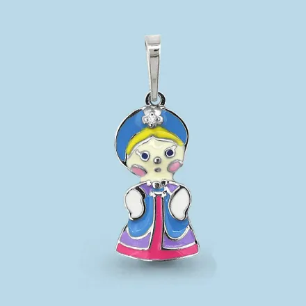22978А Подвеска из серебра с фианитом, эмалью из коллекции "Happy"