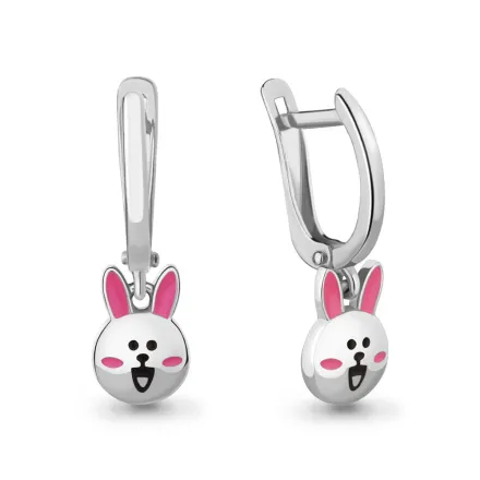 34098 Серьги из Серебра с эмалью из коллекции "Happy"