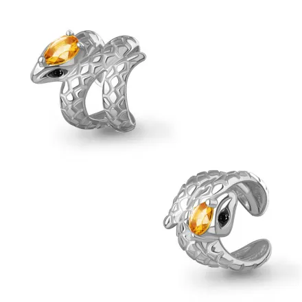 45017806Ч Серьга из Серебра с нанокристаллами, цитрином