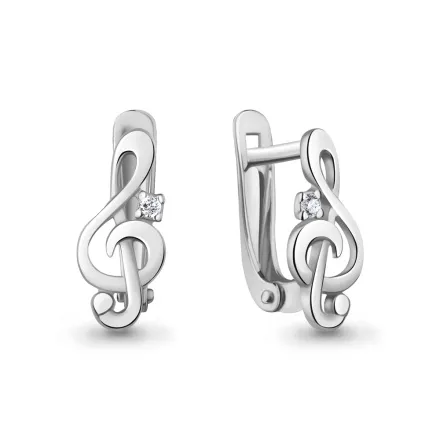 45471А Серьги из Серебра с фианитами
