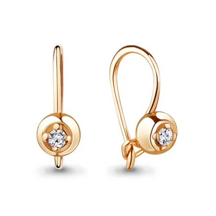 40963 Серьги из Золота с фианитами из коллекции "Happy"