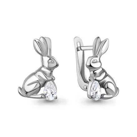 401138 Серьги из Серебра с фианитами