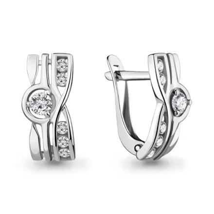 46720А Серьги из Серебра с фианитами
