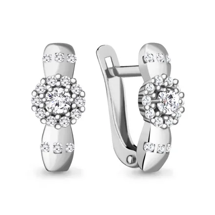 48479А Серьги из Серебра с фианитами