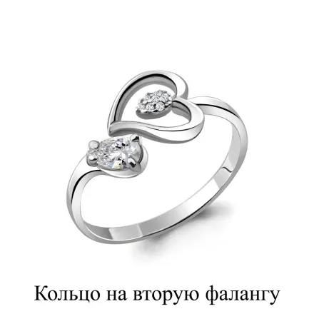 67514А Кольцо из Серебра с фианитами из коллекции "Foxy"