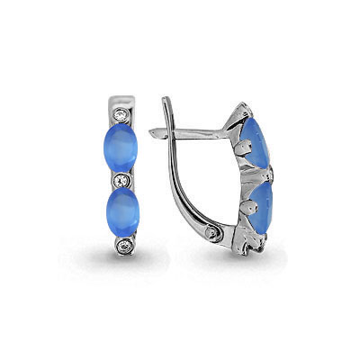 4415923 Серьги из Серебра с агатами, фианитами