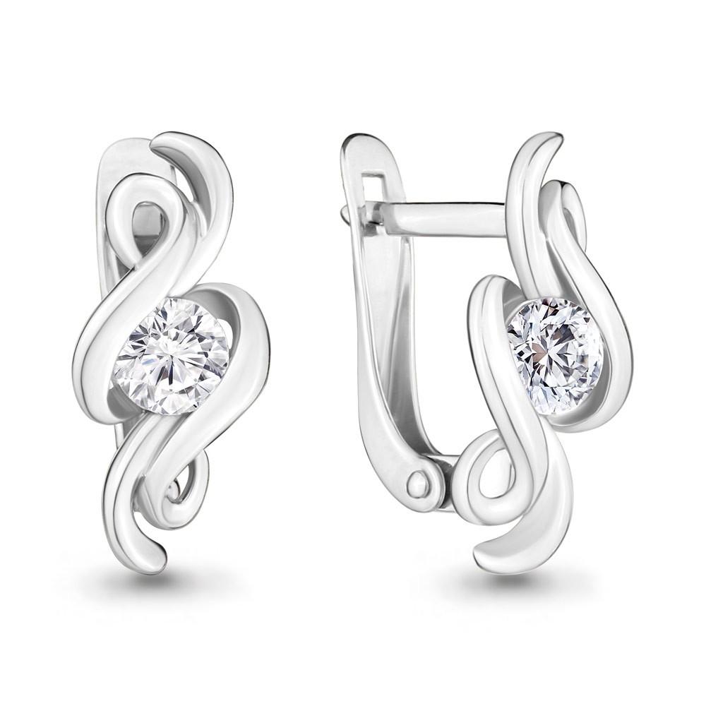 436281 Серьги из Серебра с фианитами