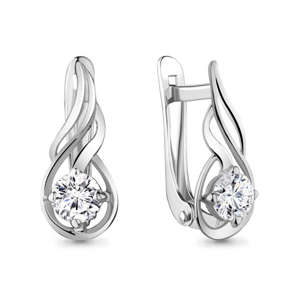 437141 Серьги из Серебра с фианитами