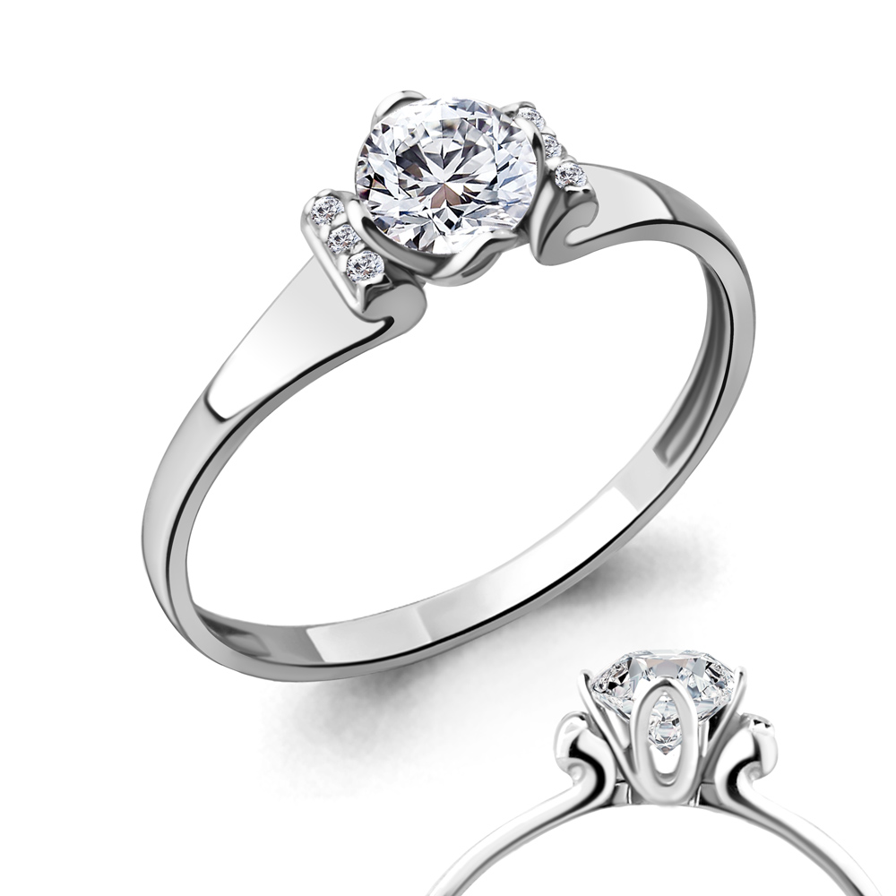 663641А Кольцо из Серебра с фианитами