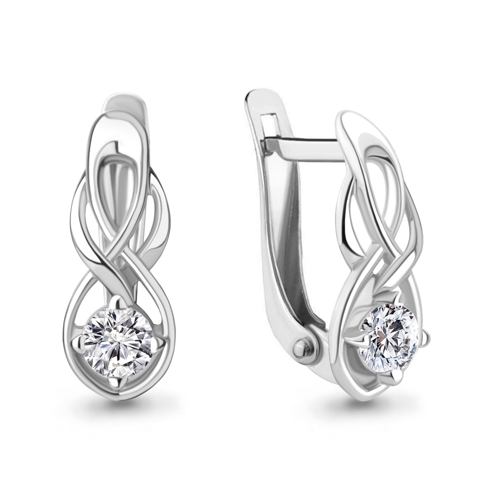 437151 Серьги из Серебра с фианитами