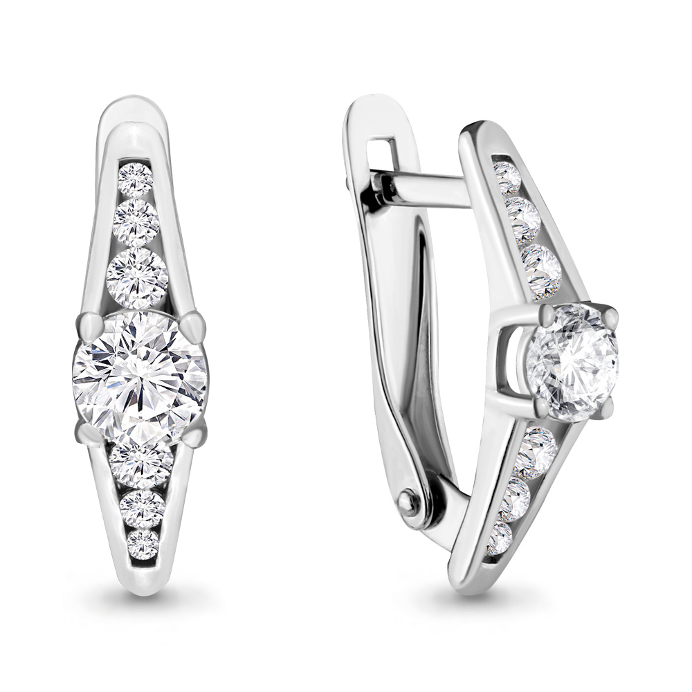 435771 Серьги из Серебра с фианитами