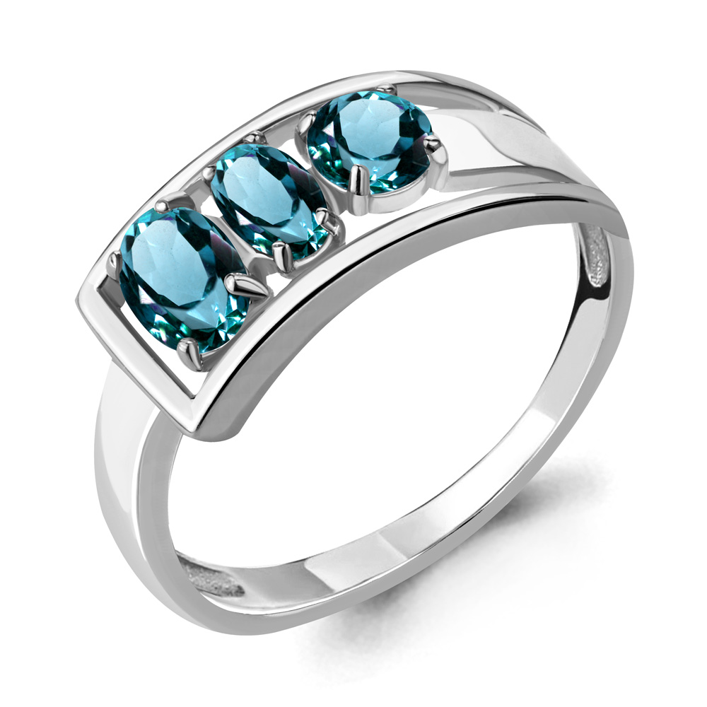 6909708 Кольцо из Серебра с топазами лондон блю