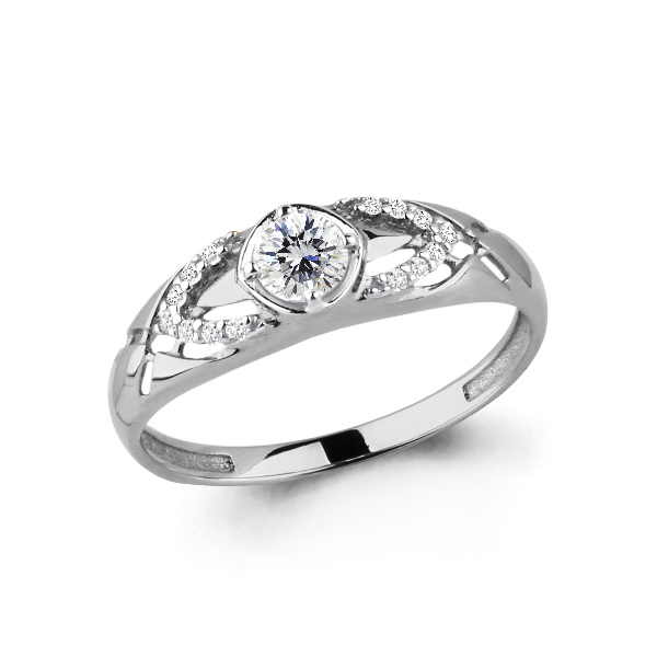 663831А Кольцо из Серебра с фианитами