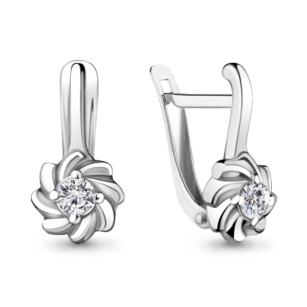 438991 Серьги из Серебра с фианитами
