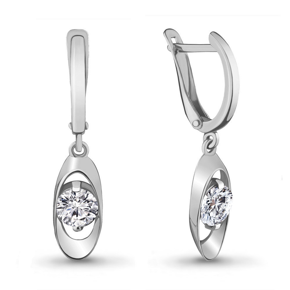 436831 Серьги из Серебра с фианитами