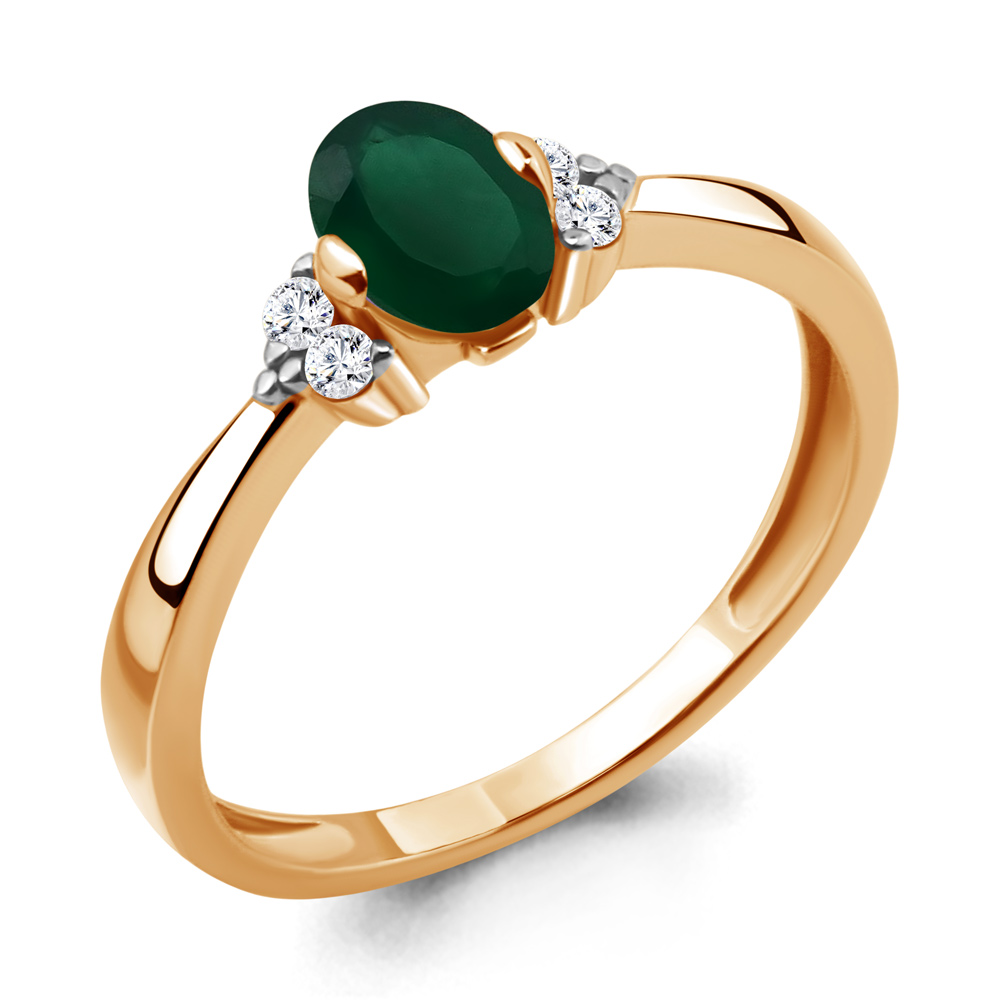 6523609А Кольцо из Золота с агатом, фианитами