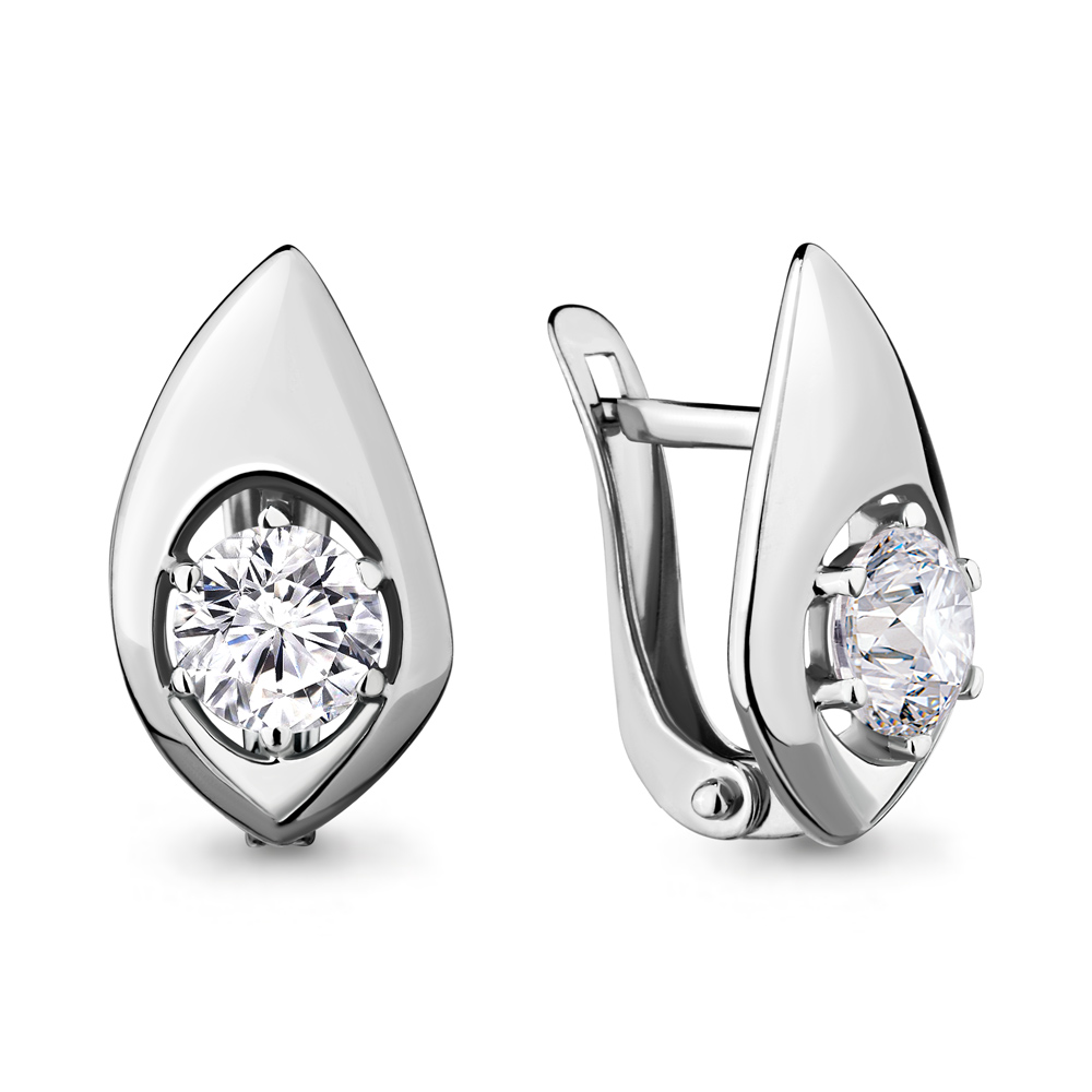 438171 Серьги из Серебра с фианитами