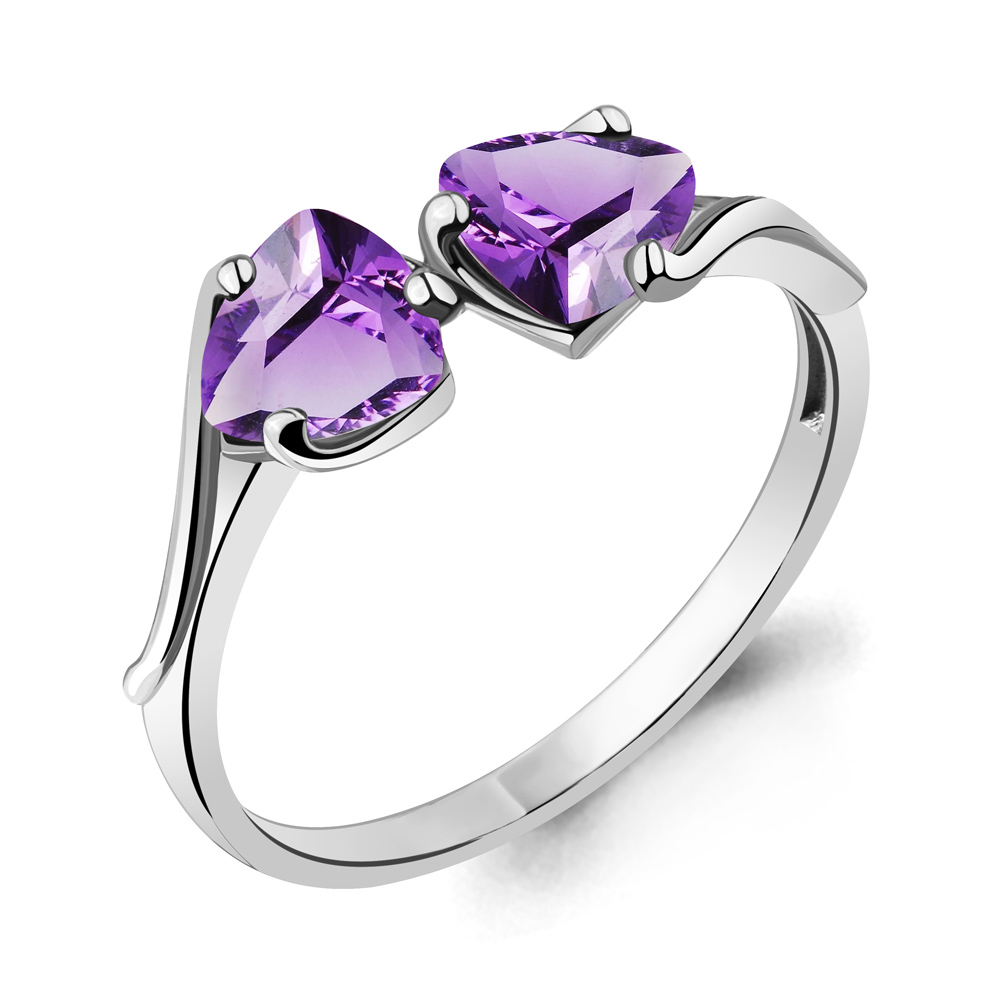 6926104 Кольцо из Серебра с аметистами