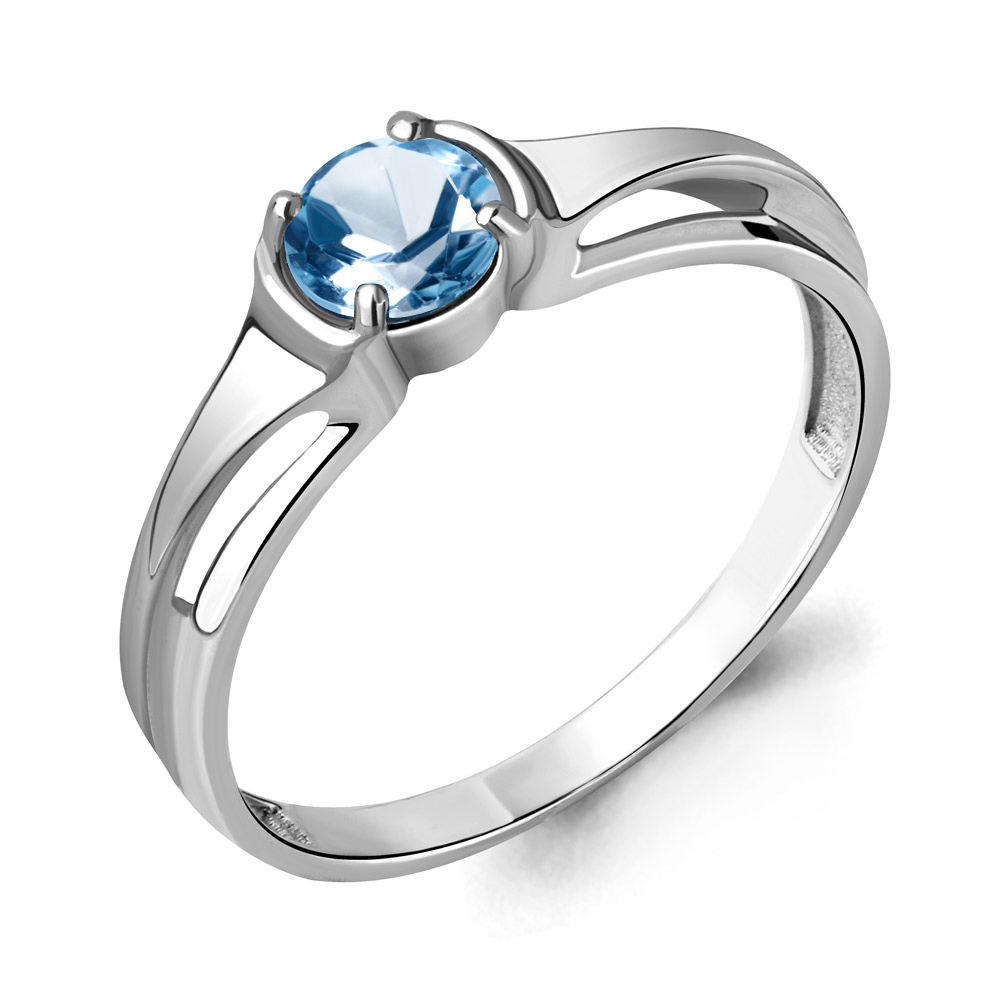 6909605 Кольцо из Серебра с топазом свисс блю