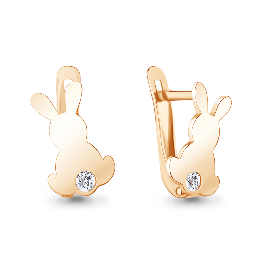 49484А Серьги из Золота с фианитами из коллекции "Happy"