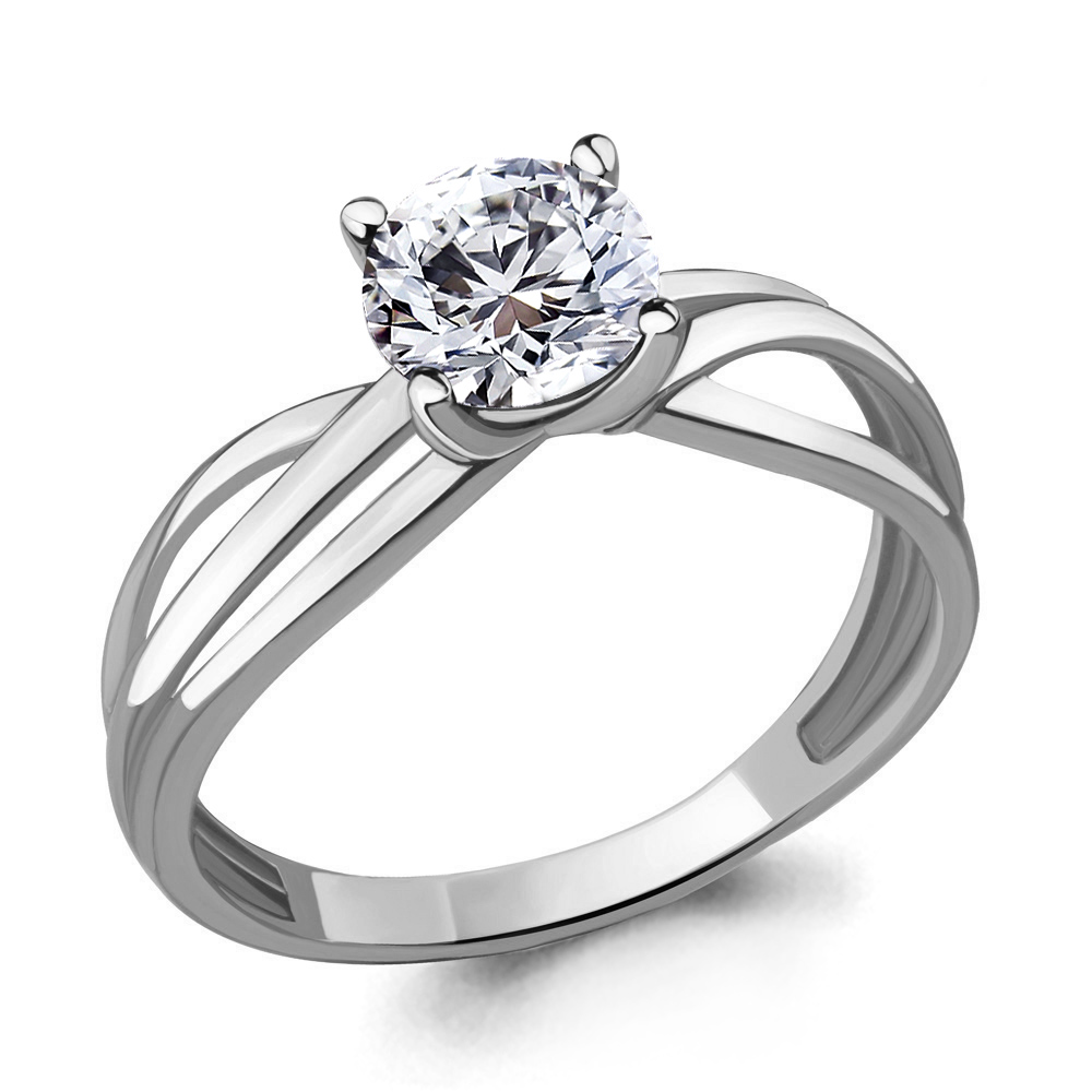 663101 Кольцо из Серебра с фианитом