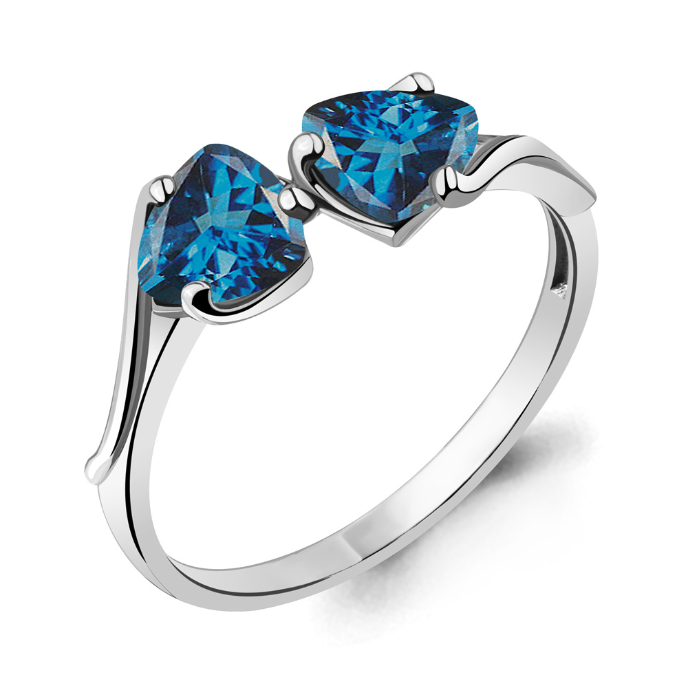 6926108 Кольцо из Серебра с топазами лондон блю
