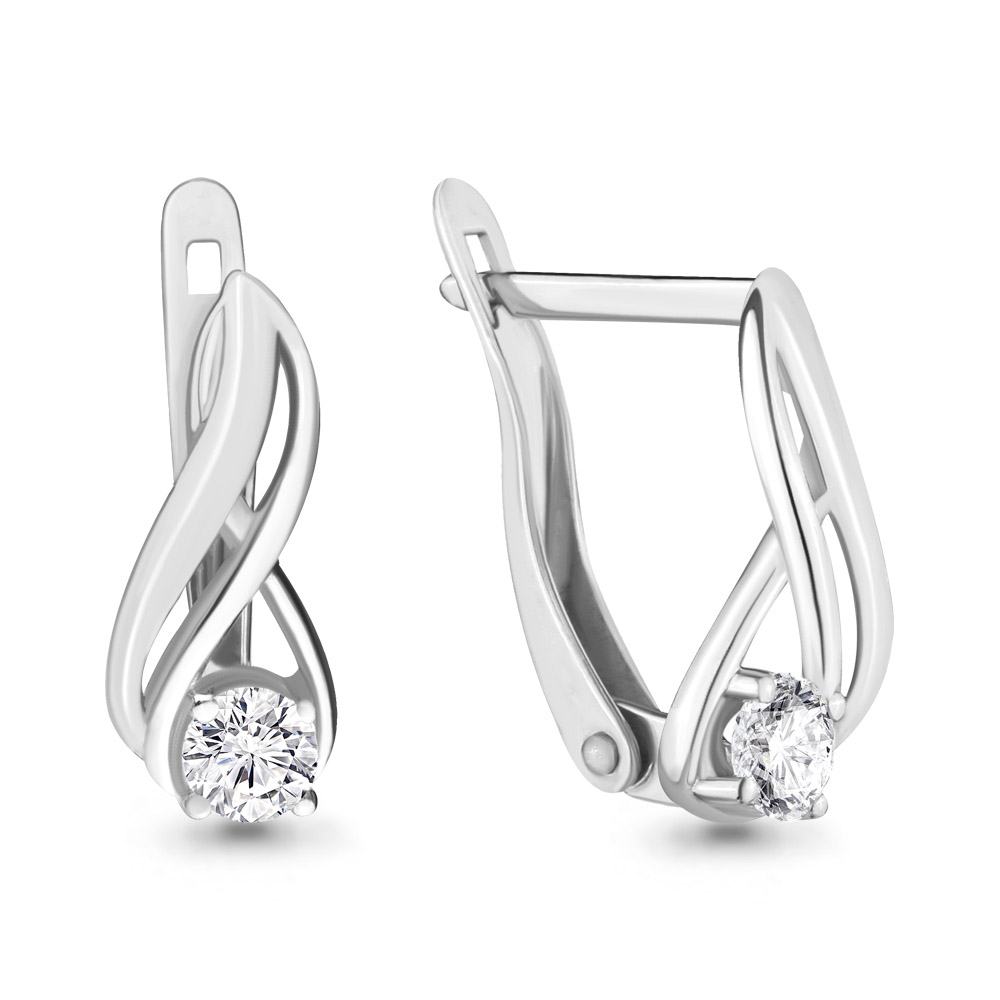 435751 Серьги из Серебра с фианитами