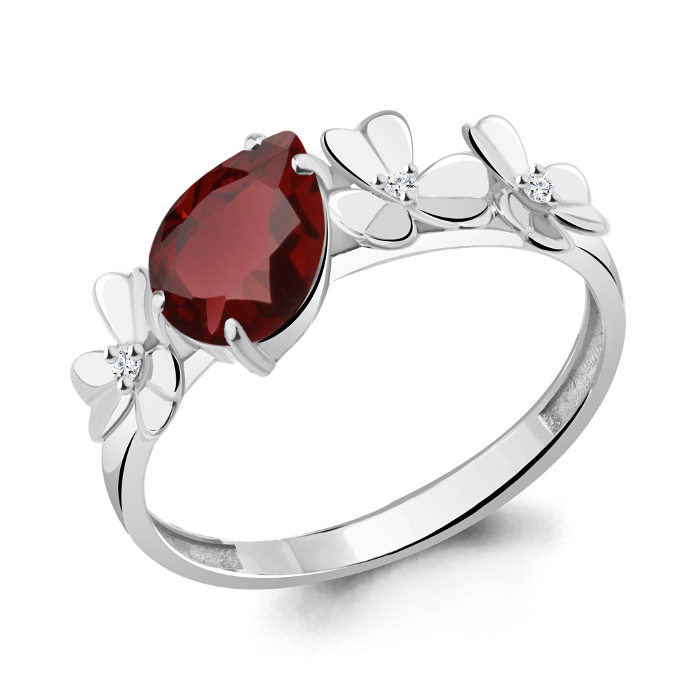 6956003 Кольцо из Серебра с гранатом