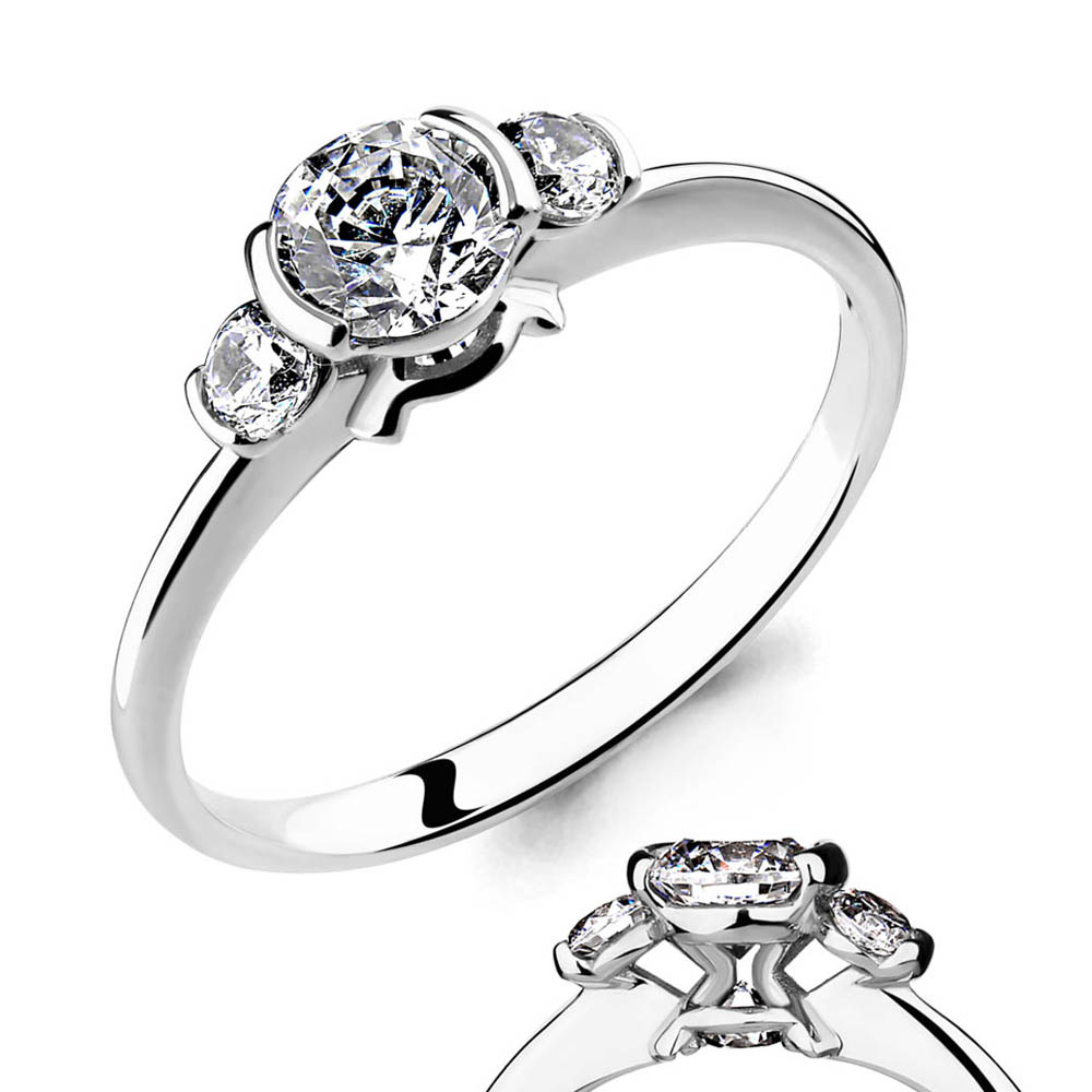 963245 Кольцо из Серебра с фианитами из коллекции "Infinity"