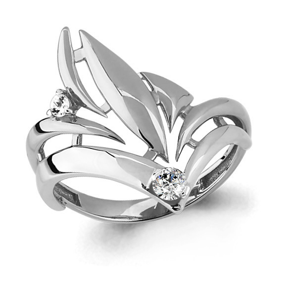 64738 Кольцо из Серебра с фианитами из коллекции "Energy"