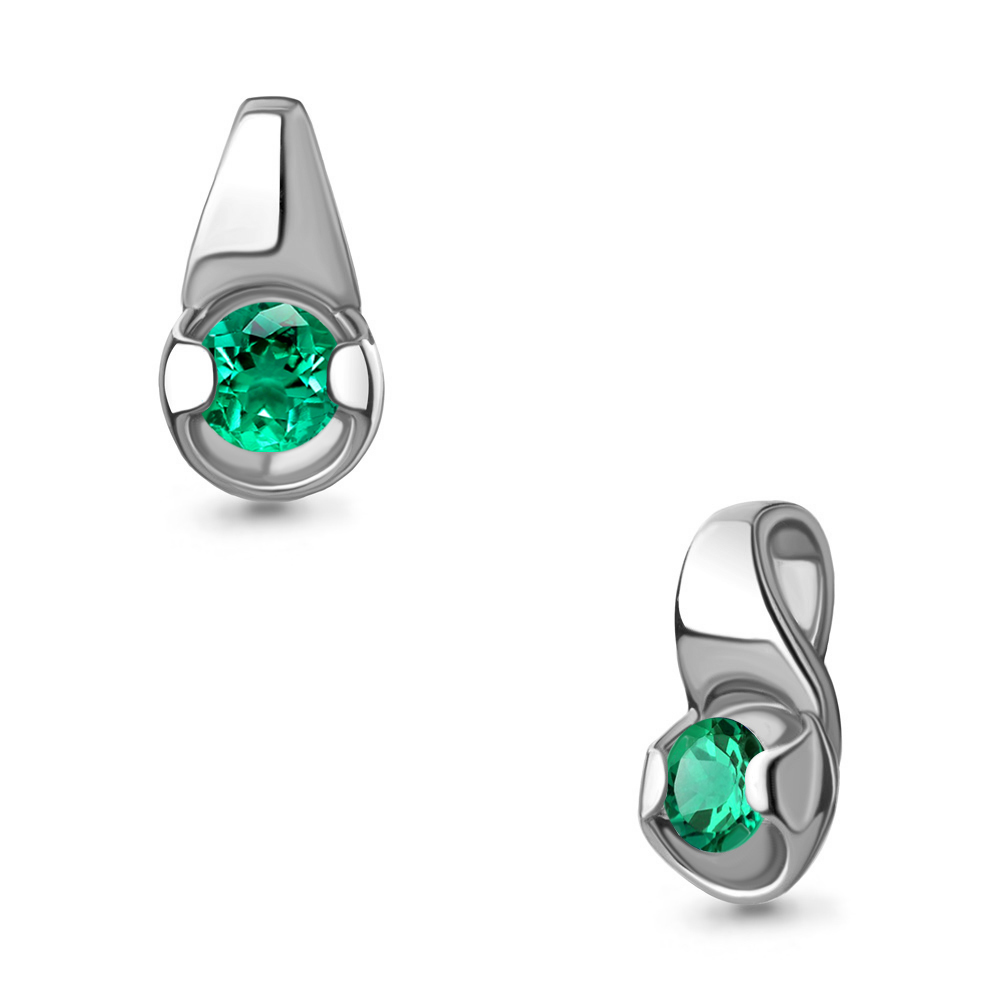 0201005 Подвеска из Серебра с изумрудом гт